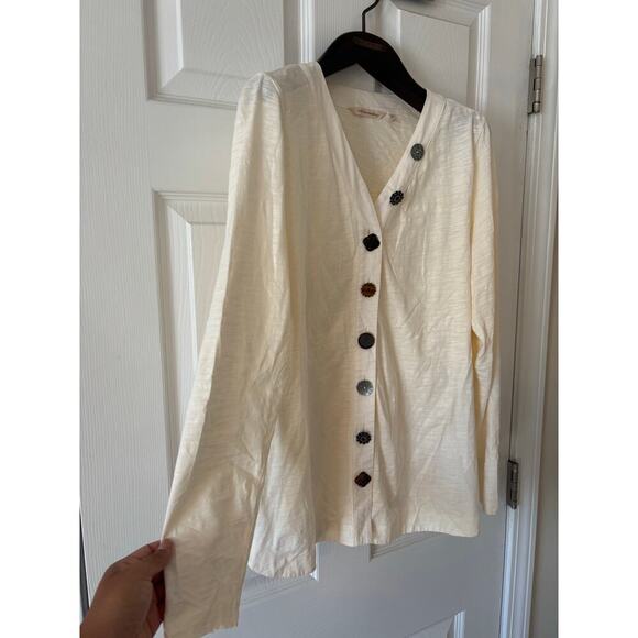 Soft Surroundings Delia Mixed Button Cardigan sz M - Picture 7 of 11